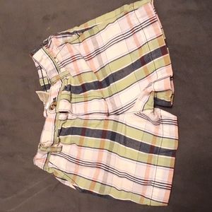 George 6/9 M pink plaid shorts